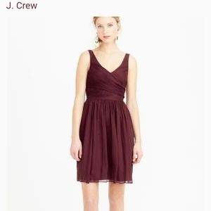 J Crew eggplant‎ purple silk sleeveless dress